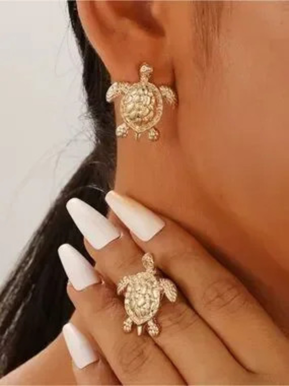 Cute Gold Sea Turtle Earrings